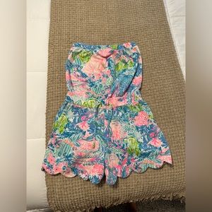 Lilly Pulitzer Scalloped Strapless Romper